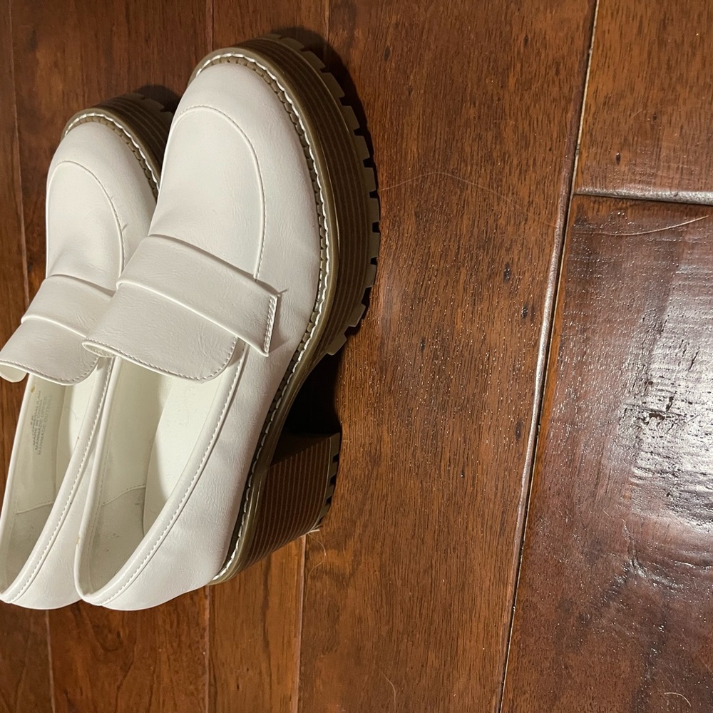 MIA White Platform Loafers